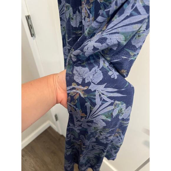 Fresh Produce Sleeveless Cotton Midi Dress Blue Tropical Pattern Boho Size XS - Picture 11 of 12